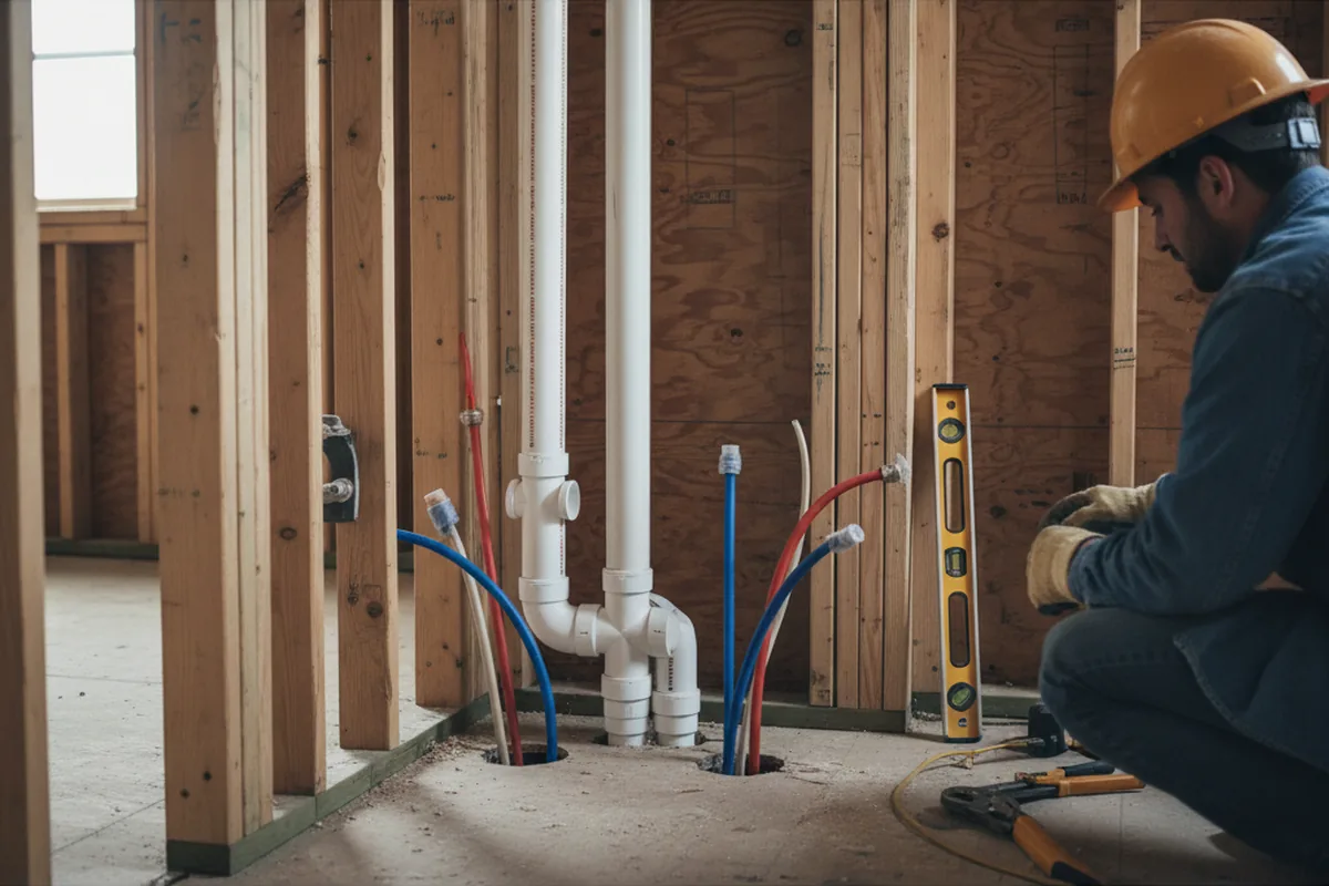 Drain and supply rough-in during Leak Detection in California
