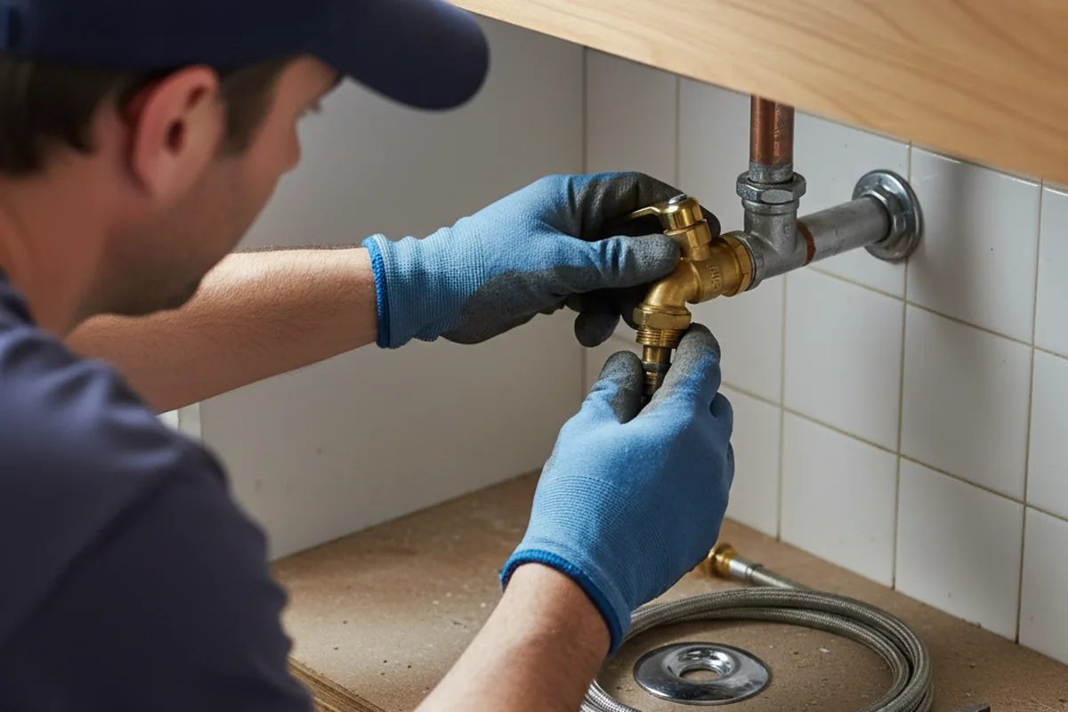 Shutoff valve and fitting work during Faucet and Fixture Repair in California